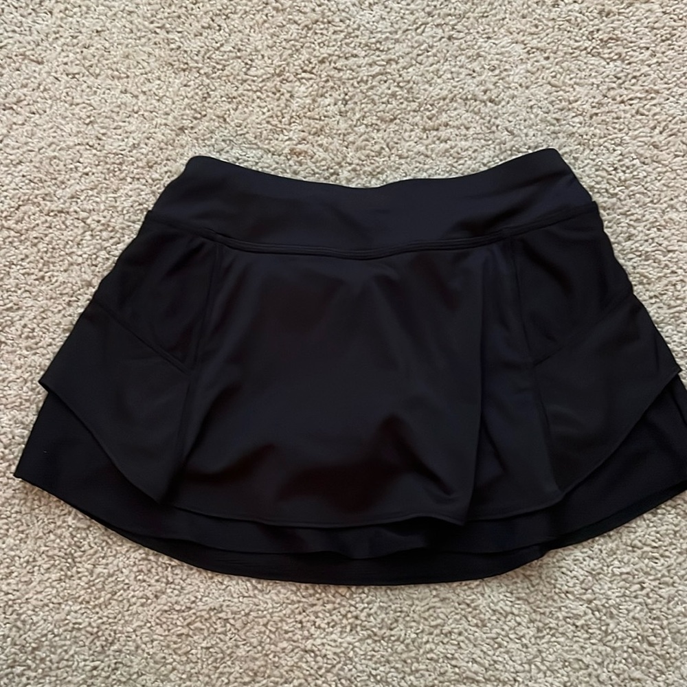 Athleta Skort Womens Black Skort Back Zipper Athletic Short Skirt Work Out XXS